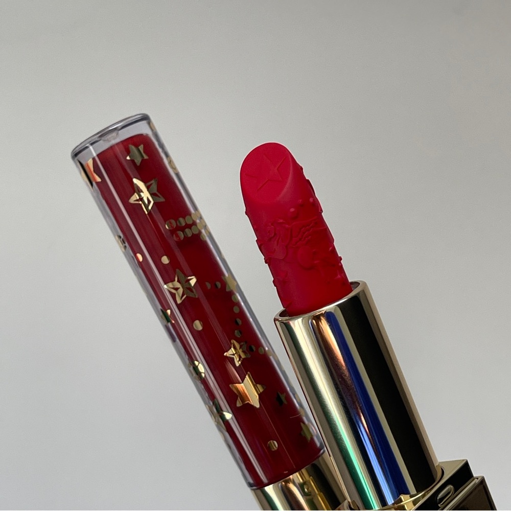 Estée Lauder Limited Edition STARLET RED Lipstick Rouge & RUBY QUARTZ Lip Gloss - Picture 4 of 7